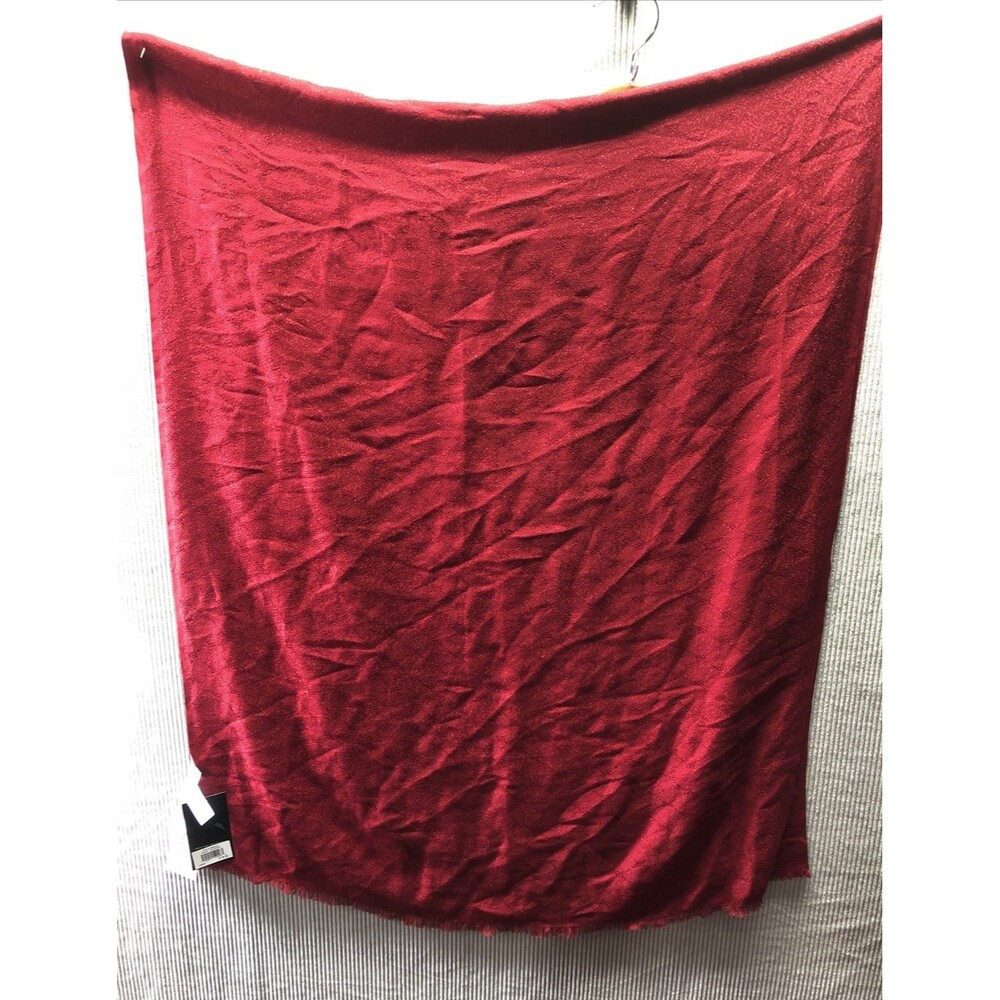 Nine West Scarf Red Metallic Shimmer Wrap Shawl Holiday Party Evening NWT - Picture 8 of 11